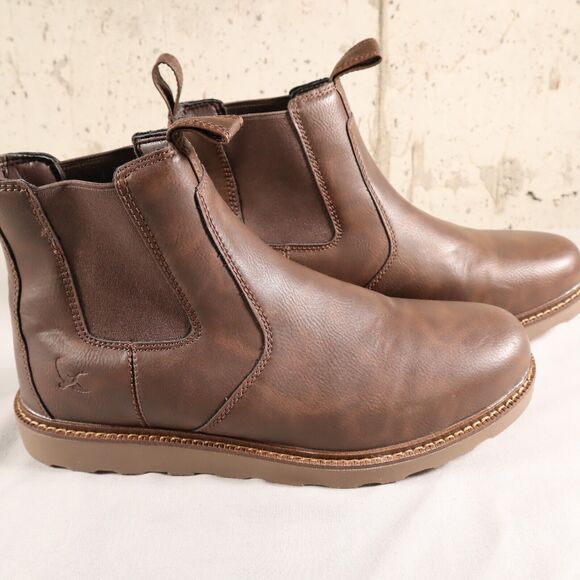 Eddie Bauer Boots Norwalk Mens Size 13 MED Brown Stretch Ankle Slip On NEW - Picture 1 of 9